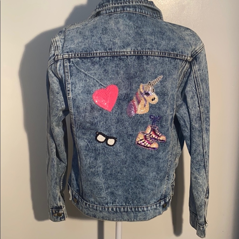 Custom Bow & Drape Acid Washed Denim Jacket